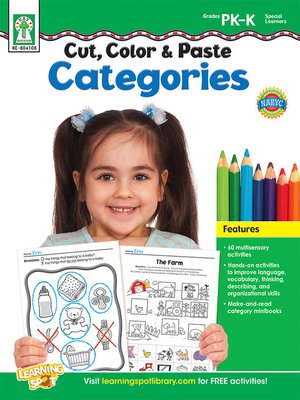 cover image of Cut, Color & Paste Categories, Grades PK - K